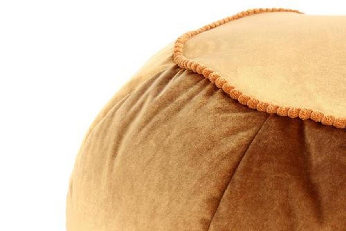 Pouf Taj Mahal DxH: 65x35 cm Samt Braun mit Reißverschluss - Braun, MODERN, Textil (65/35/65cm) - Kayoom