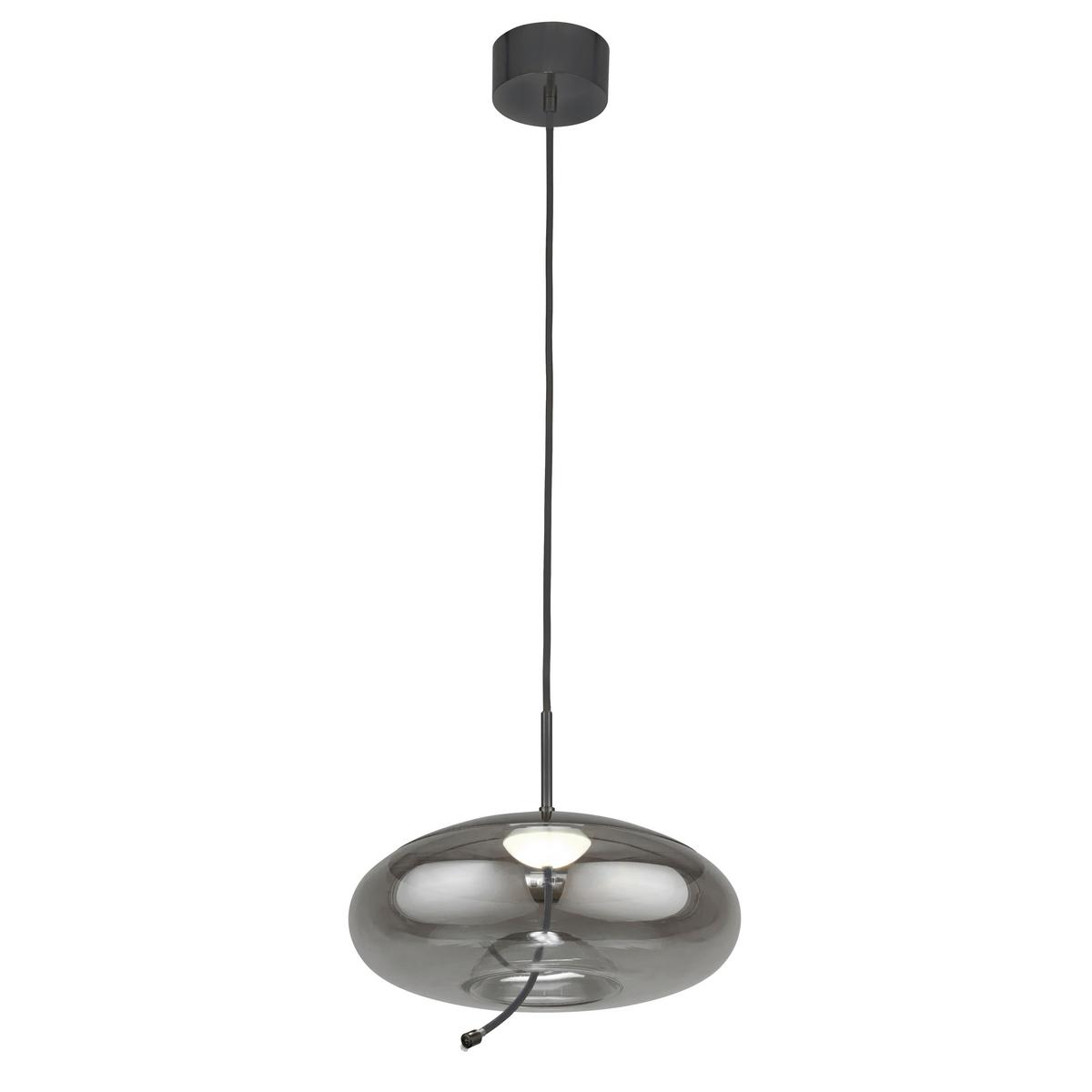 LED-Hängeleuchte 75131-1sm - Schwarz, Design, Glas/Metall (31/31/30-150cm)