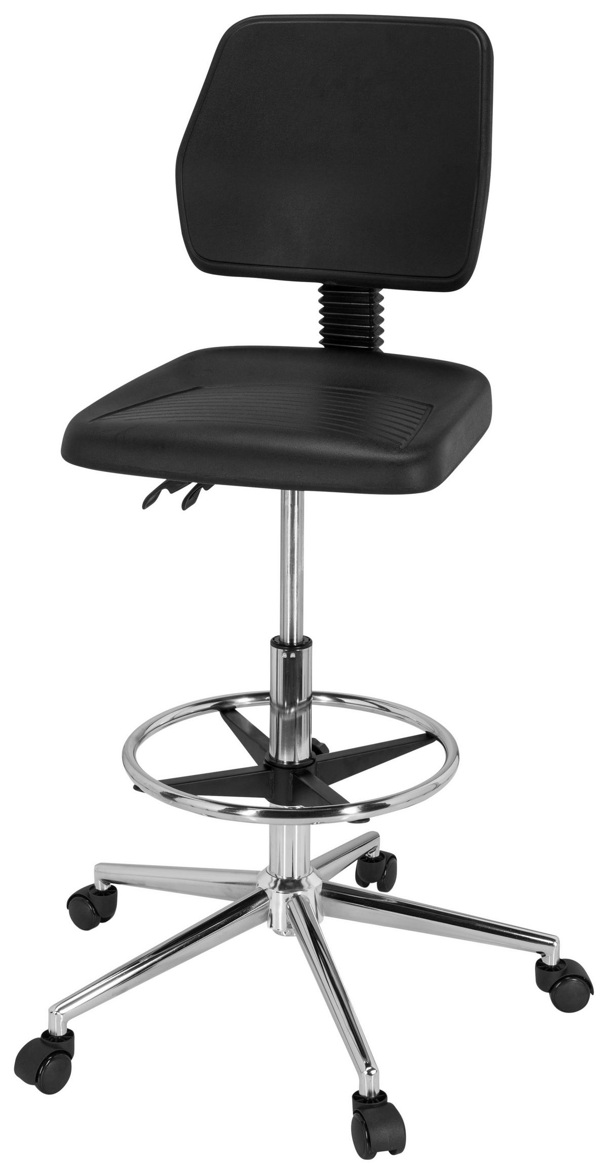 Bürohocker Top Work 11 I Schwarz Bis 100 Kg - Schwarz, Basics, Kunststoff/Metall (71/95/64cm) - MID.YOU