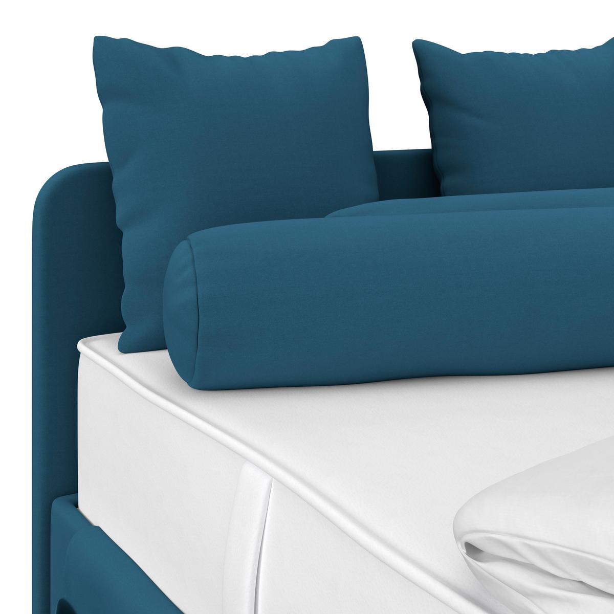 Polsterbett Remi - Chromfarben/Dunkelblau, MODERN, Holz/Textil (90/200cm)