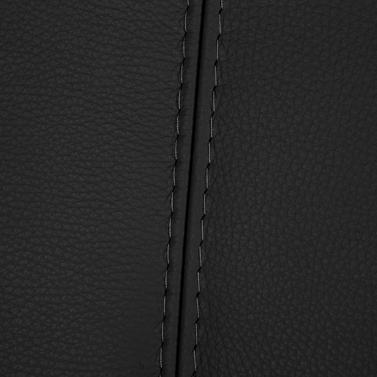 3-sitzer-sofa Comodo Echtleder Schwarz B: 214 Cm - Silberfarben/Schwarz, Design, Leder (214/90/88cm) - Livetastic