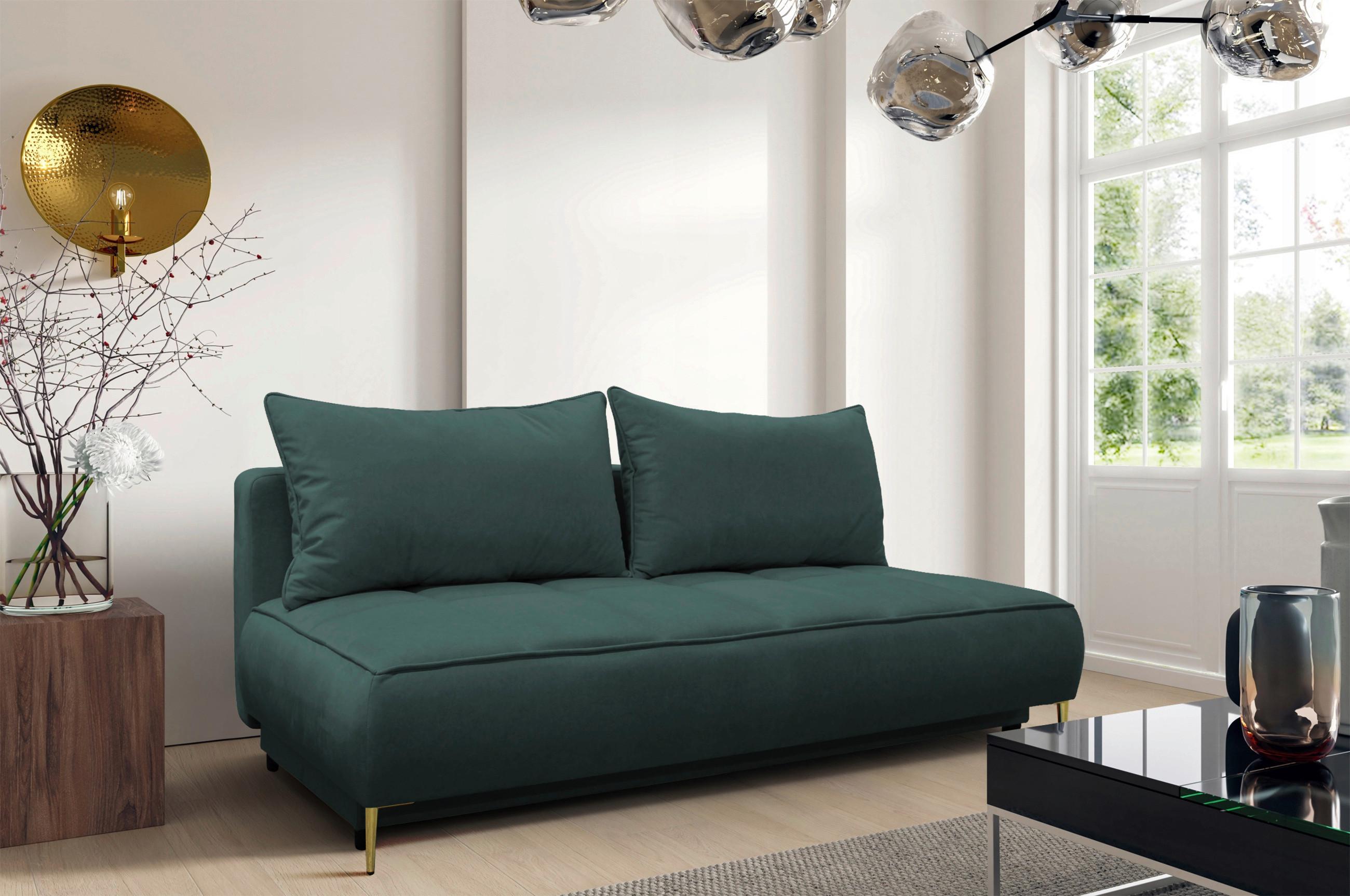 SCHLAFSOFA Zoom Blau B: 200 cm - Blau/Goldfarben, Design, Textil (200/90/97cm) - MID.YOU