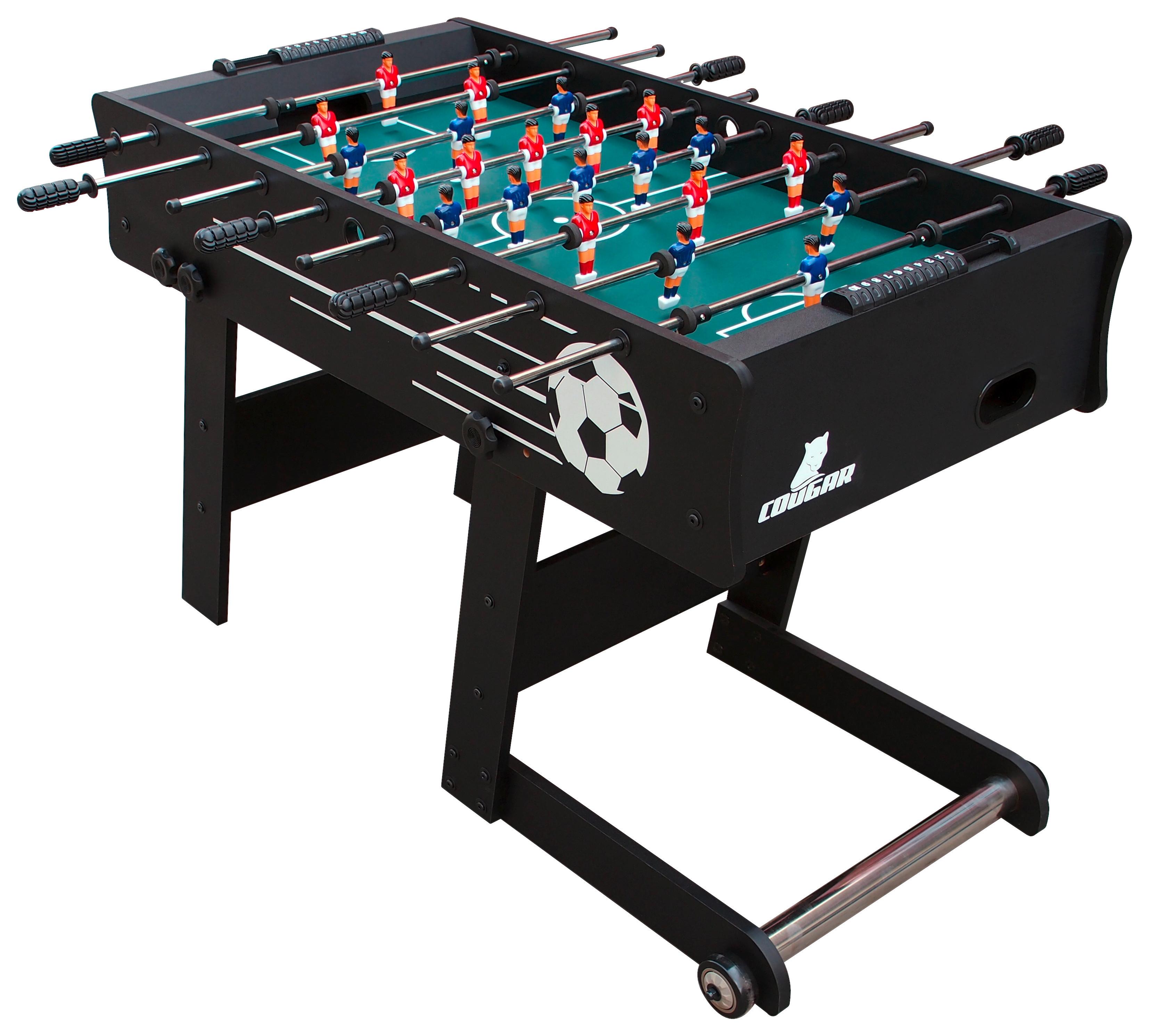 Tischfußball Skorpion Kick Holz 2 Bälle, klappbar - Schwarz, MODERN, Holz (121/61/81cm)
