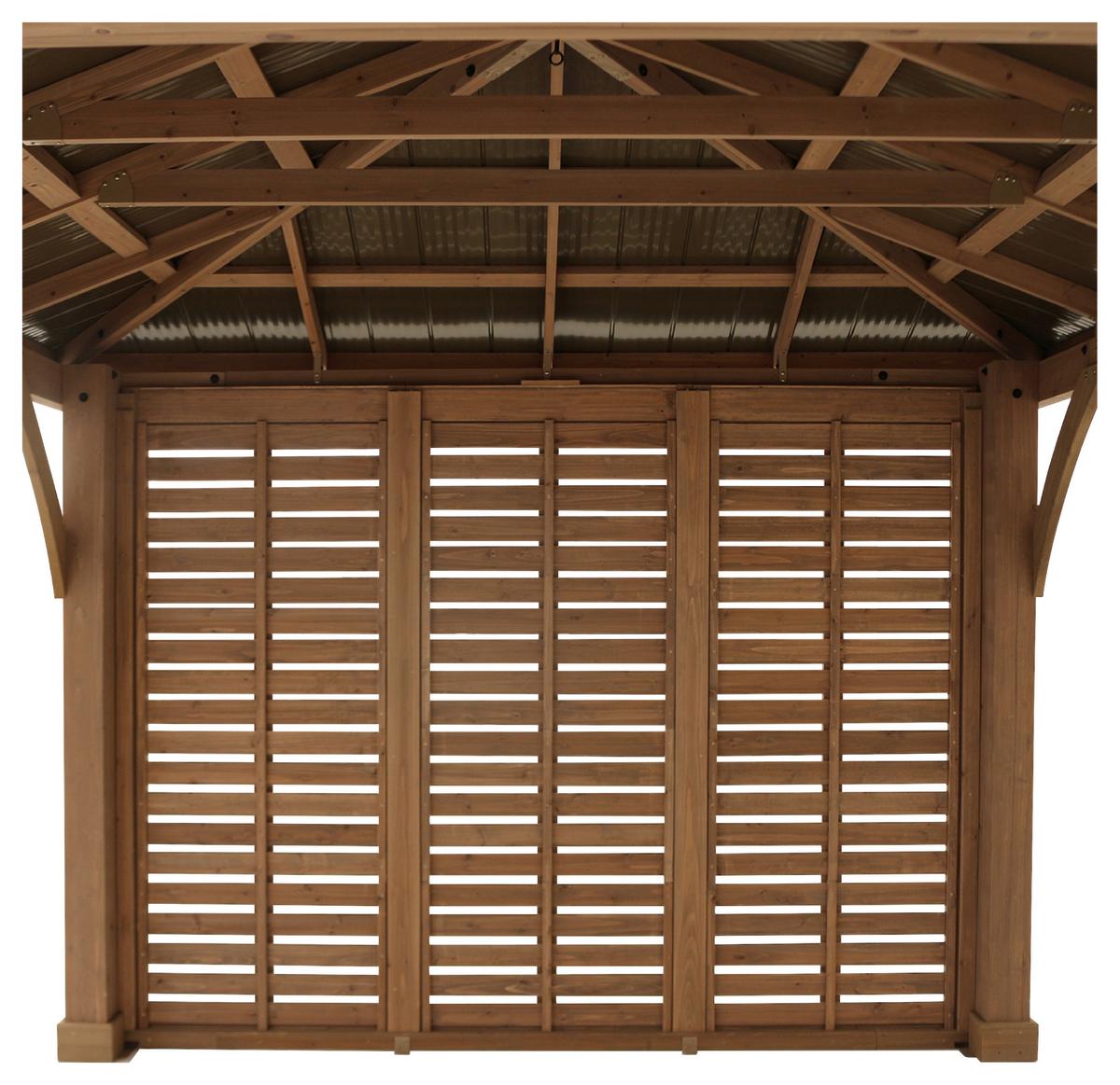 Pavillon-seitenteil 322,6x226,7 Cm Wetterfest - Naturfarben, Basics, Holz (322,6/226,7/7,6cm)