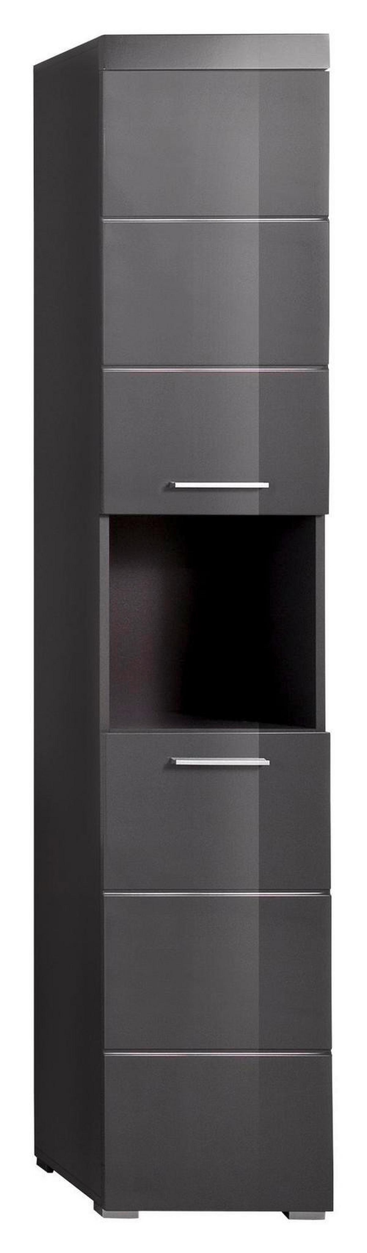 Hochschrank Amanda B: 37 Cm Grau - Silberfarben/Grau, MODERN, Holzwerkstoff (37/190/31cm) - MID.YOU