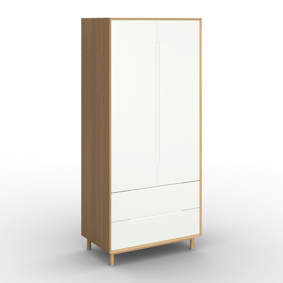 Šatníková skriňa MARLO š. cca 100 cm, dekor biela/dub - biela/farba duba, Modern, drevo/kompozitné drevo (100/223/60cm) - Bessagi Home