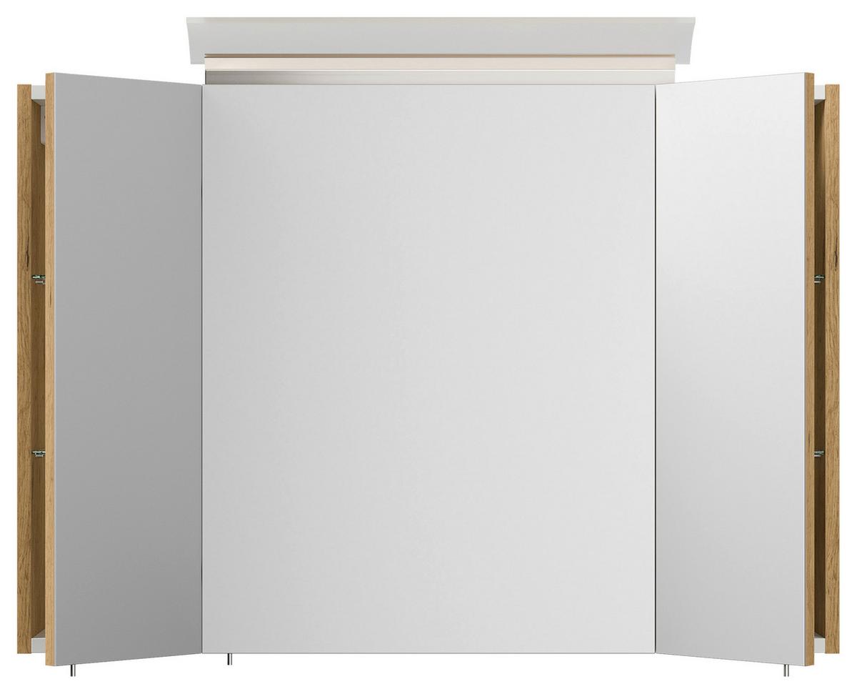 Spiegelschrank Eiche Dekor B: 90 cm - Eichefarben, MODERN, Glas/Holzwerkstoff (90/62/17cm) - MID.YOU