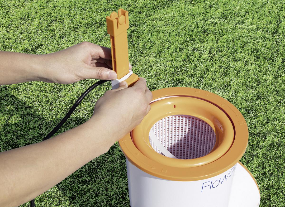 Skimmer 680gal Korb Herausnehmbar 2 574l/H 58462 - Orange/Weiß, MODERN, Kunststoff (2574l) - Bestway