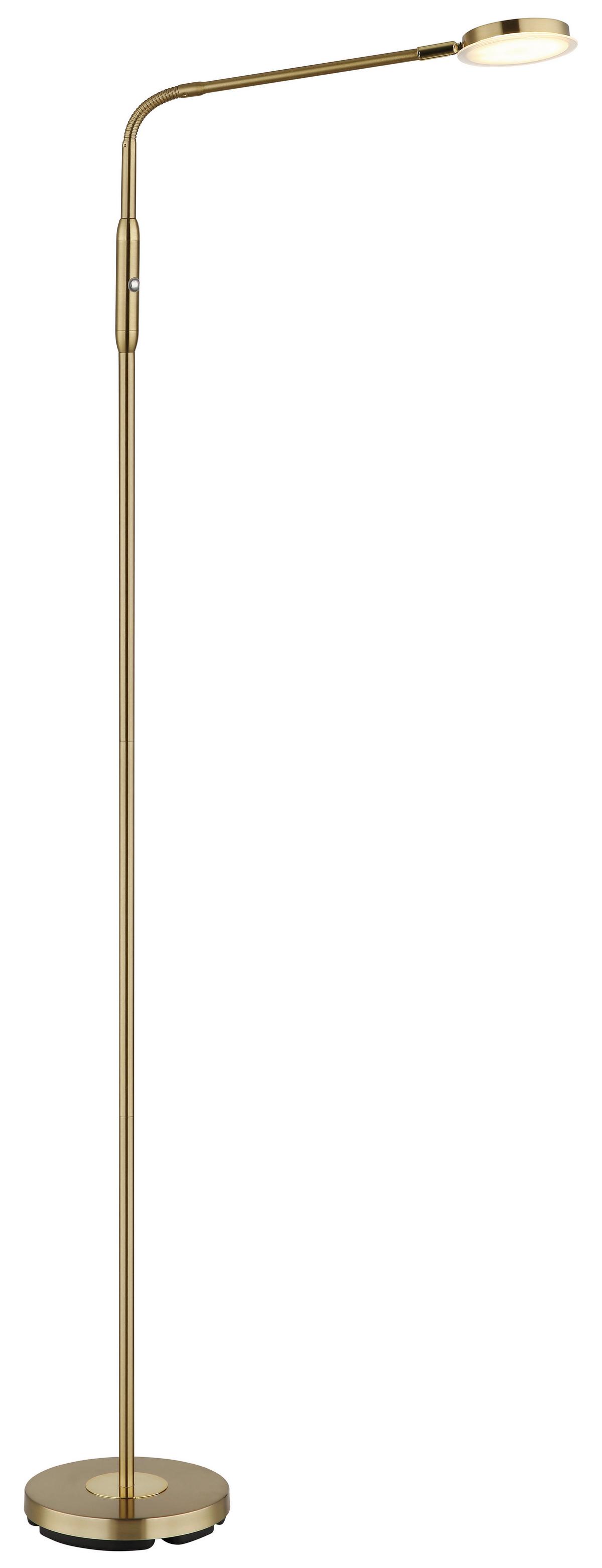 Led-stehleuchte Touchdimmer - Klar/Messingfarben, Design, Kunststoff/Metall (52/20/173cm) - Globo