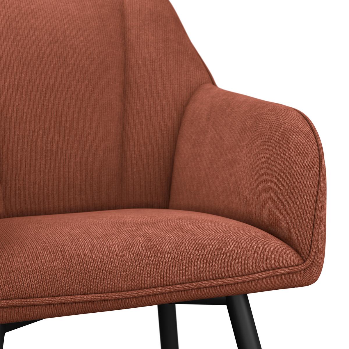 Karosszék Caro 2 Giga S - fekete/terrakotta, Konventionell, textil/fa (55/83/61cm) - Nedis SmartLife