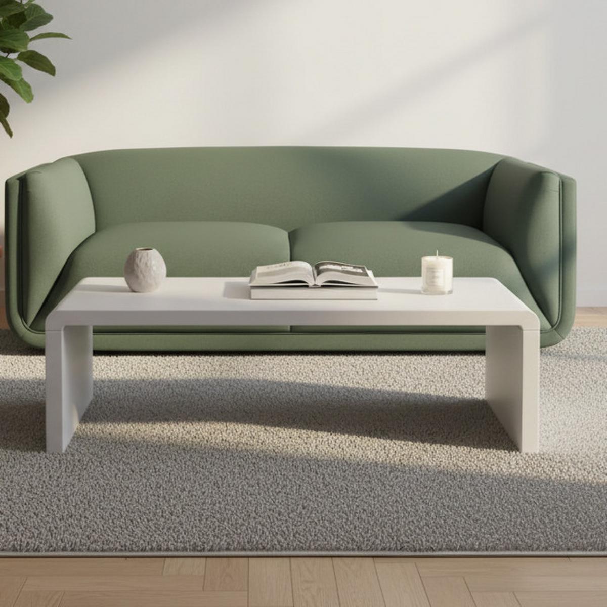 KONFERENČNÍ STOLEK LINEA - bílá/krémová, Moderní, kompozitní dřevo (110/38/50cm) - Bessagi Home