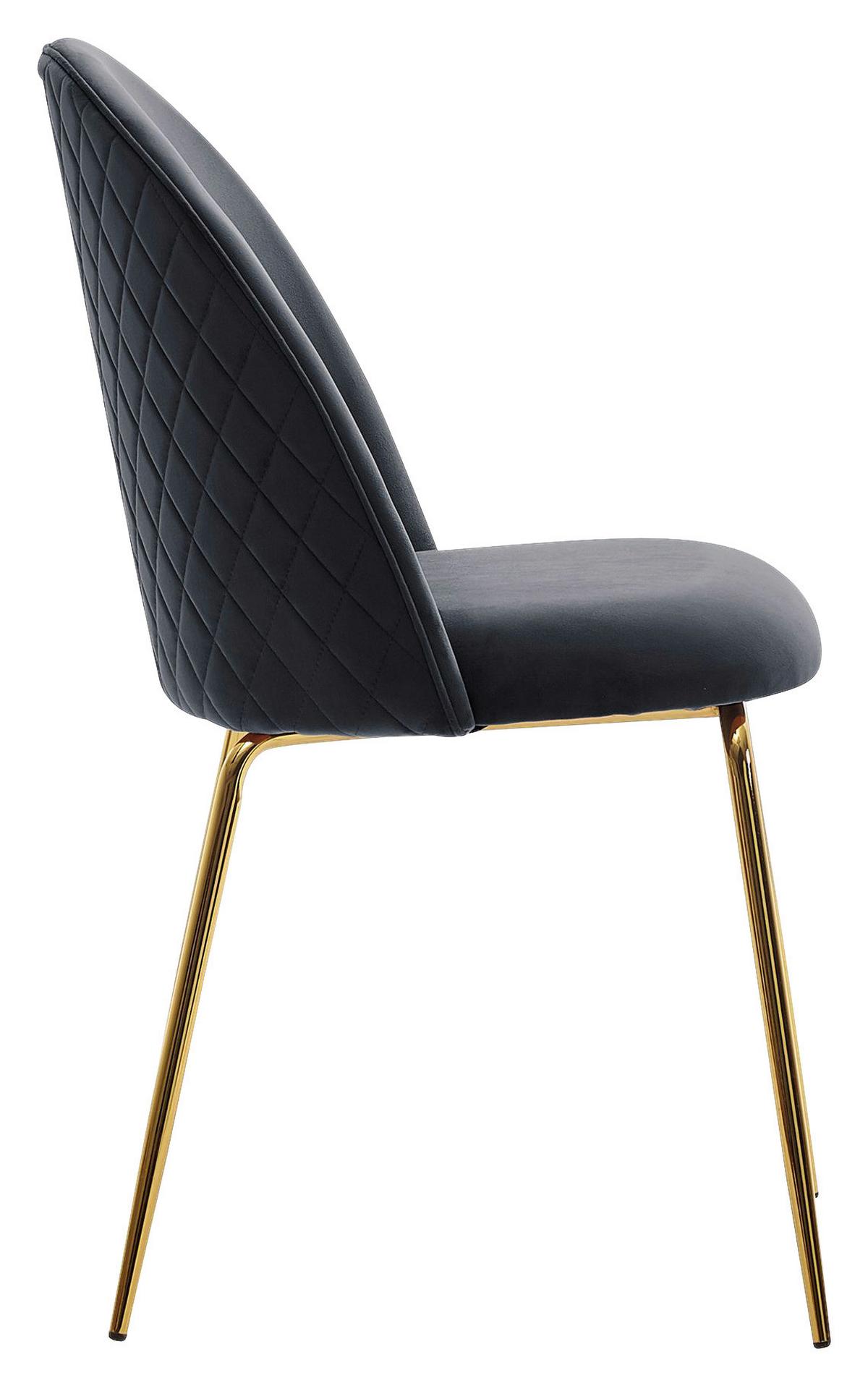 Stuhl Schwarz B: 53 Cm - Goldfarben/Schwarz, Design, Textil/Metall (53/86/50cm) - MID.YOU