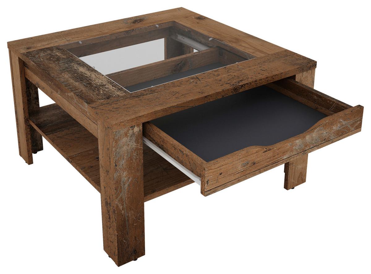 Couchtisch Ralph Alteiche B: 67 cm - Alteiche, Design, Glas/Holzwerkstoff (67/43/67cm) - MID.YOU