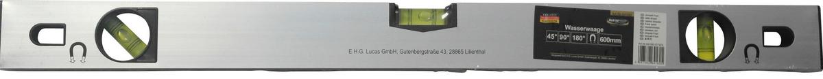Wasserwaage Faro L: 60 Cm, 3 Libellen, Mit Magnet - Alufarben, KONVENTIONELL, Metall (60cm)