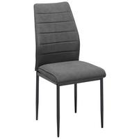 Polsterstuhl Ratford Cord Dunkelgrau - Schwarz/Grau, LIFESTYLE, Textil/Metall (44/96/58cm) - Livetastic