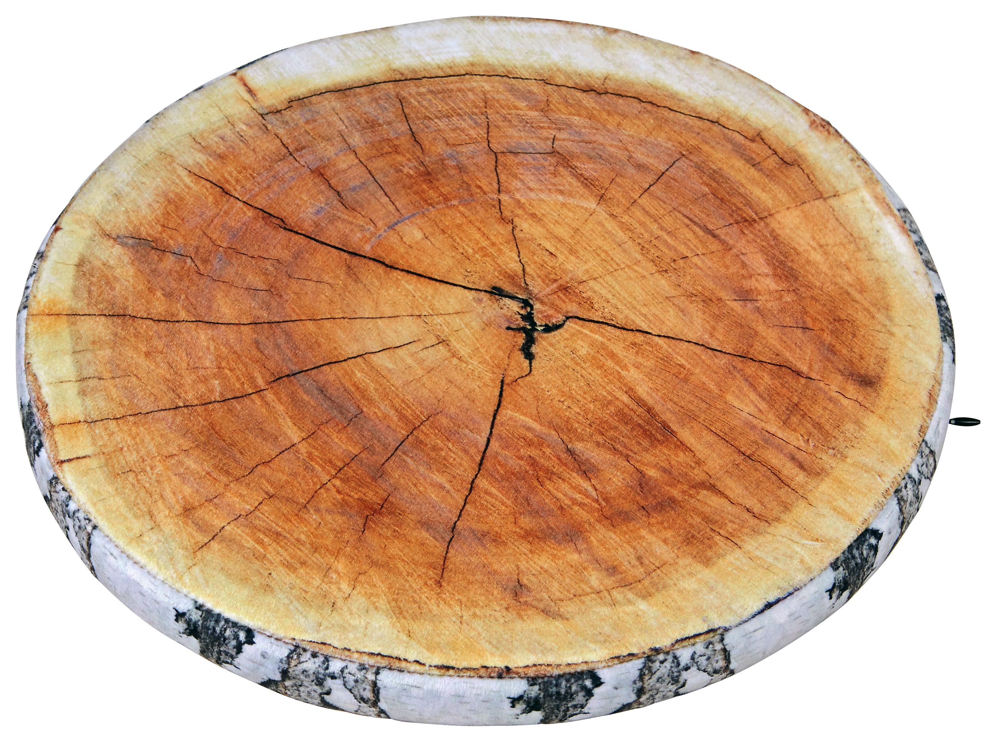 Stuhlkissen Wood Ø 38 cm - Braun, MODERN, Textil (38/3cm) - Luca Bessoni