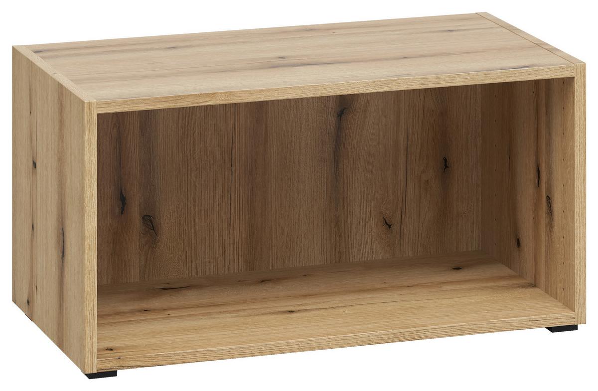 Stapelprogramm Sixty-Four - Eichefarben/Schwarz, Trend, Holzwerkstoff (256/192/35cm)