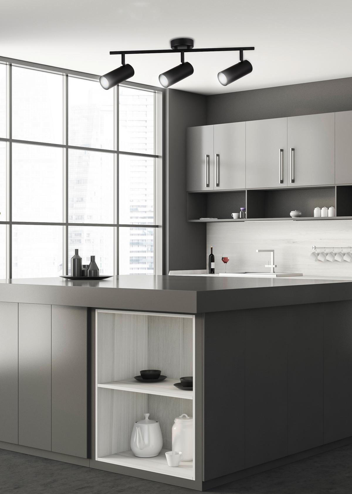 Deckenstrahler 93-01634 - Schwarz, Design, Metall (56/9/18cm)