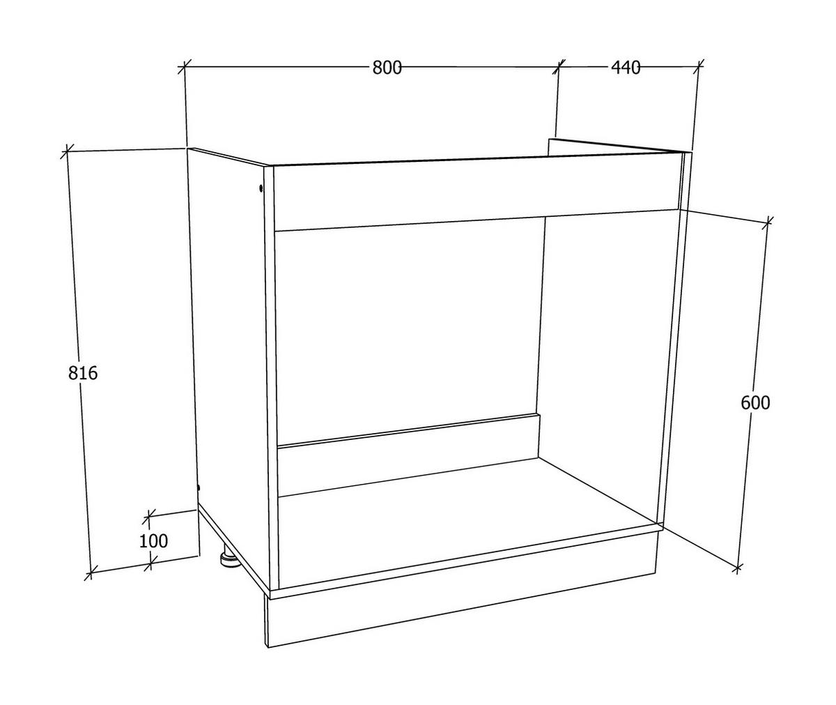 Waschbeckenunterschrank Esilo B: 80 cm Weiß/Eiche Dekor - Weiß/Sonoma Eiche, KONVENTIONELL, Holzwerkstoff (80/82/46cm) - MID.YOU
