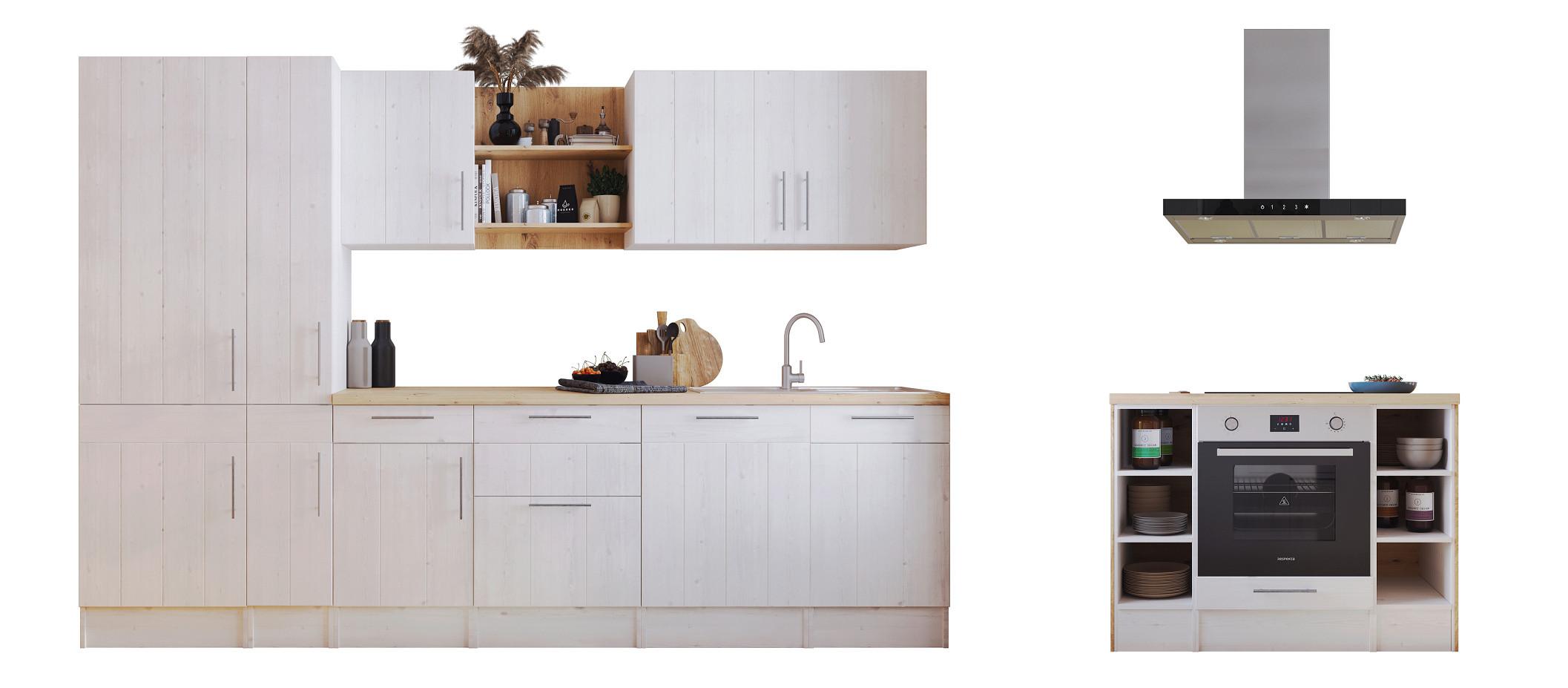 Küchenblock Anton Inselküche 310 cm - Wildeiche/Lärchefarben, LIFESTYLE, Holzwerkstoff (310-124cm) - Respekta