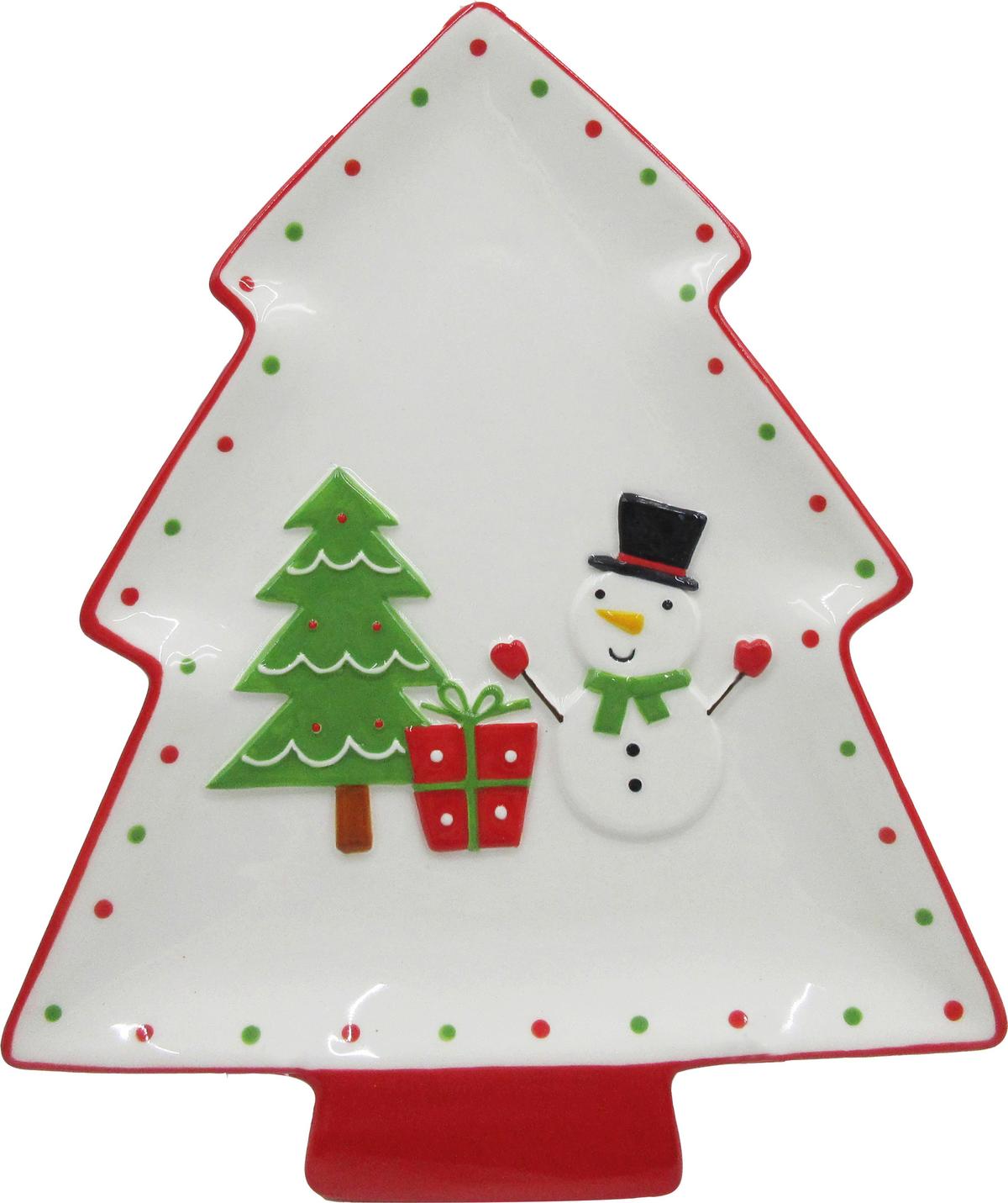 Tányér Irma - piros/fehér, Design, kerámia (27,3/22,4/2,2cm) - Luca Bessoni