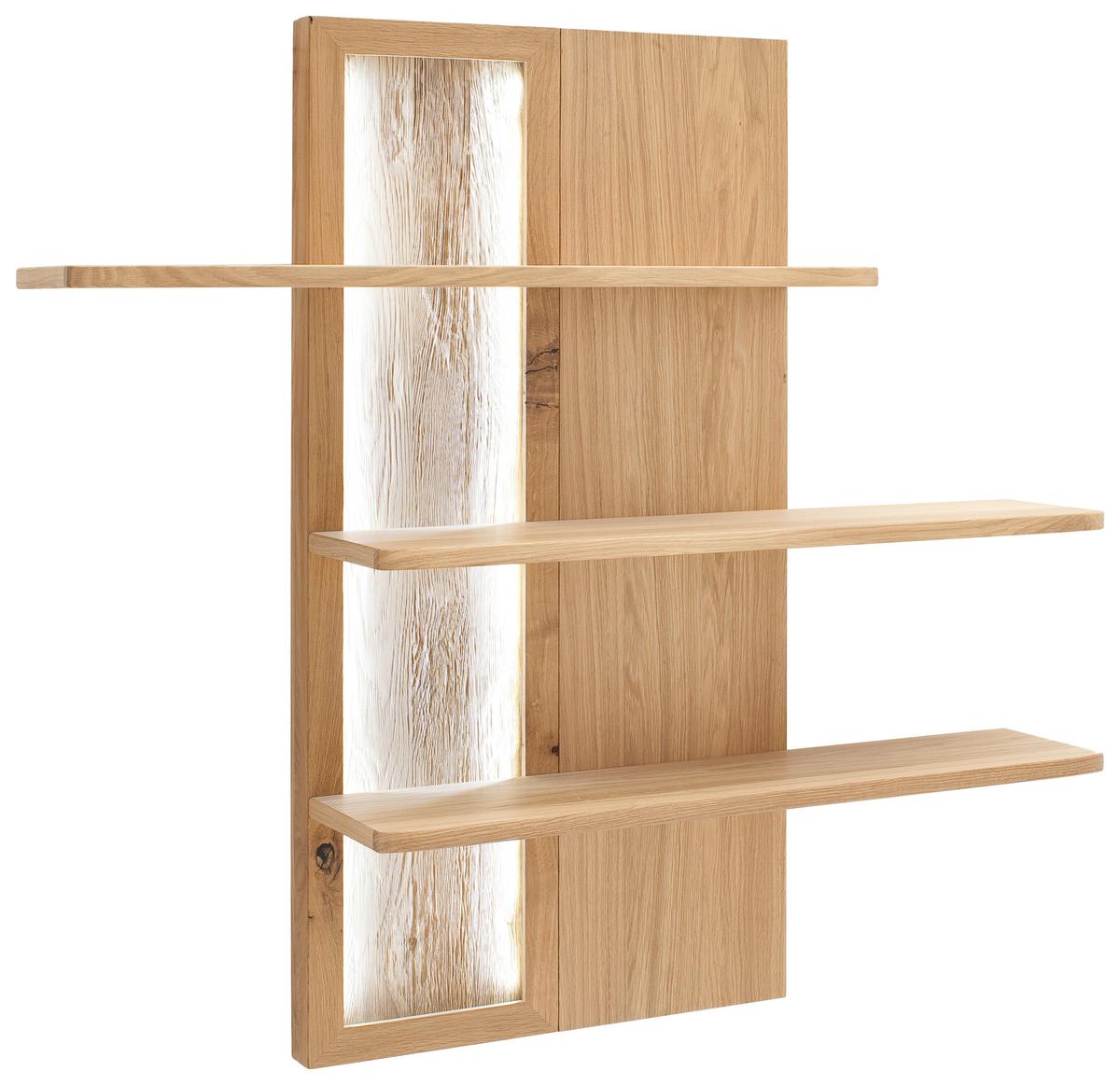 Wandregal Santori B: 121 cm Eichefarben 3 Fächer - Eichefarben, Design, Holz/Holzwerkstoff (121/26/115cm) - Livetastic