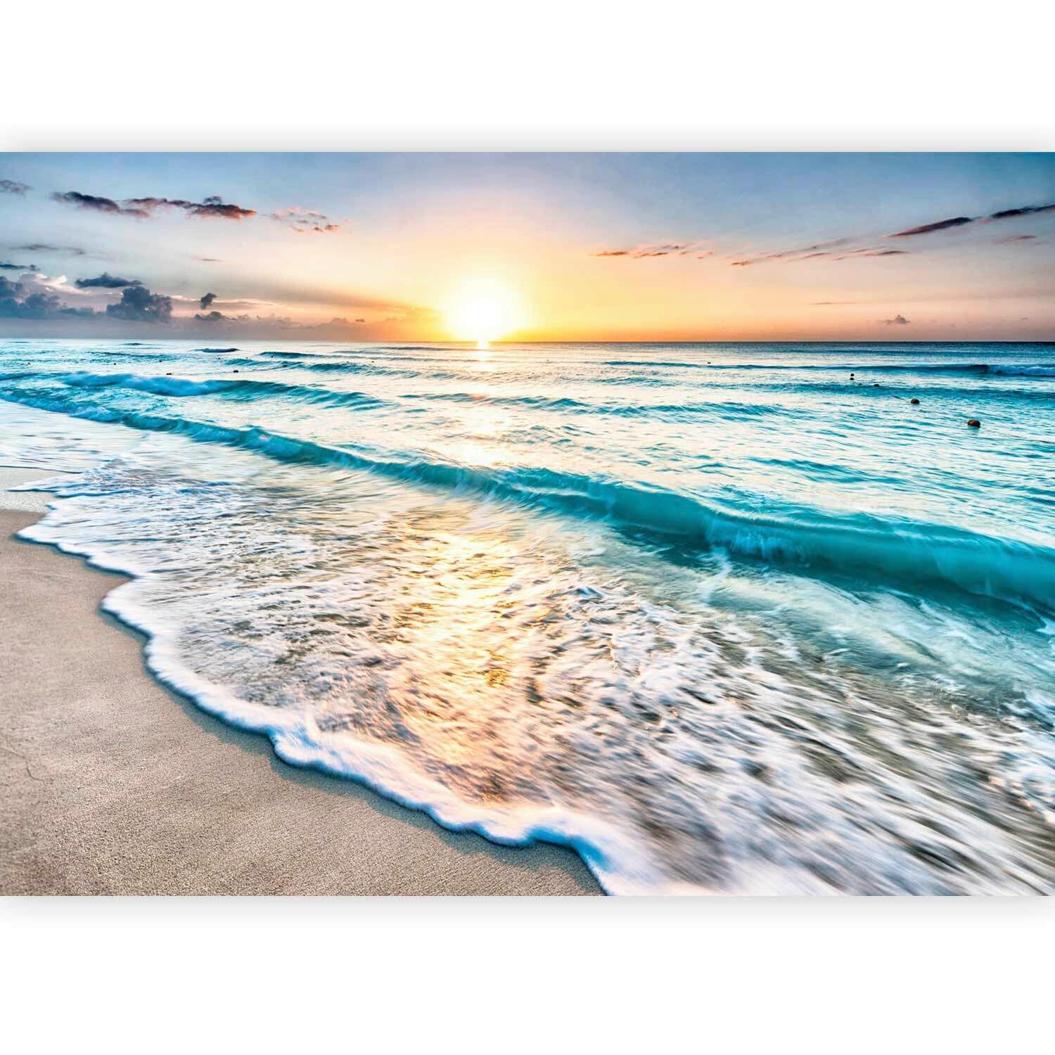 WALK ALONG THE SEASHORE Fototapete, B/H: ca. 100x70 cm - Multicolor/Hellblau, LIFESTYLE, Textil (100/70cm) - artgeist