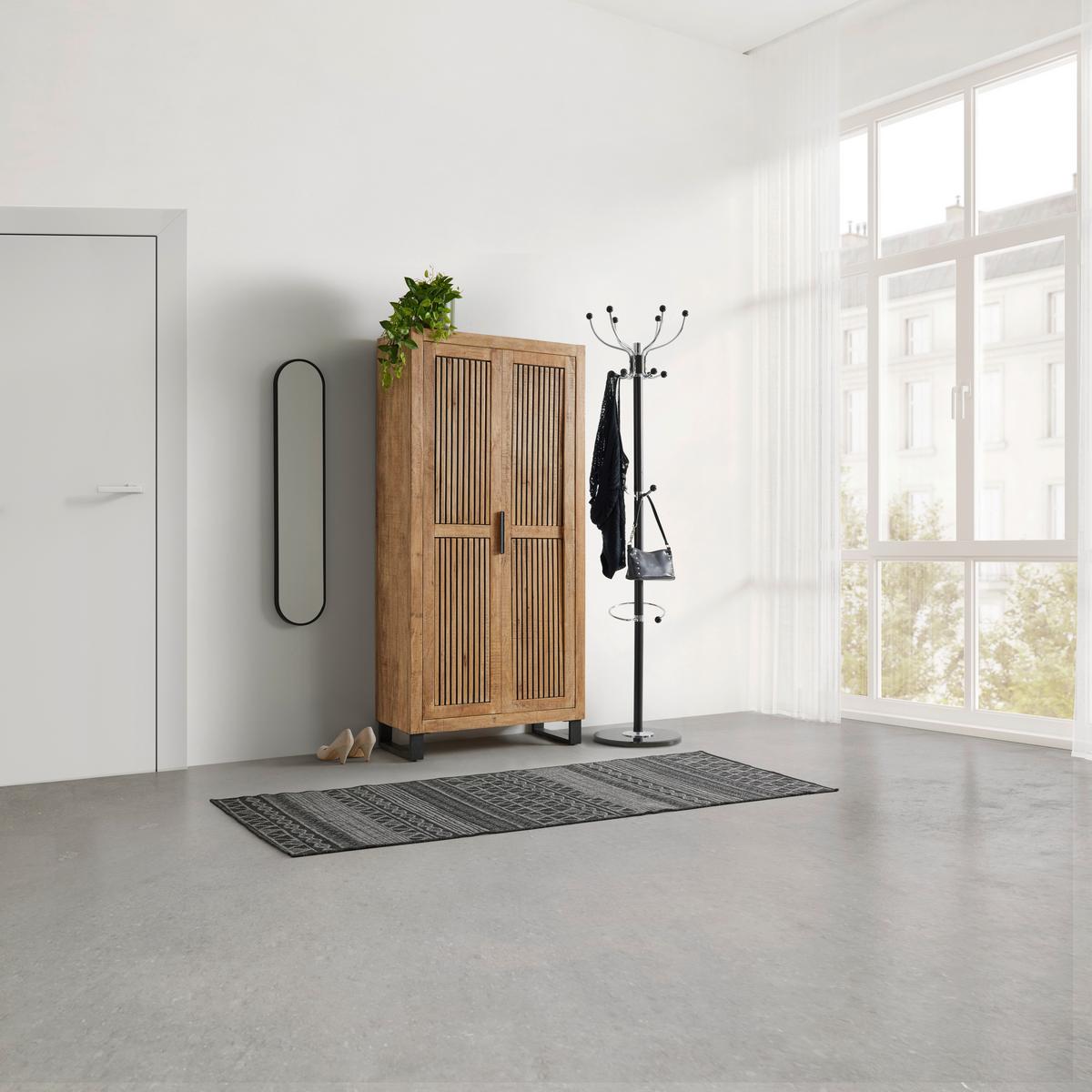 SKŘÍŇ NA ODĚV EVEREST -EXKLUSIV- - černá/přírodní barvy, Natur, kov/dřevo (88/187/40cm) - Mömax