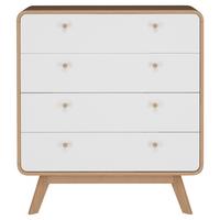 Kommode Cassie Weiß/Eichefarben 80 cm - Eichefarben/Weiß, Design, Holzwerkstoff (80/88/39cm) - MID.YOU