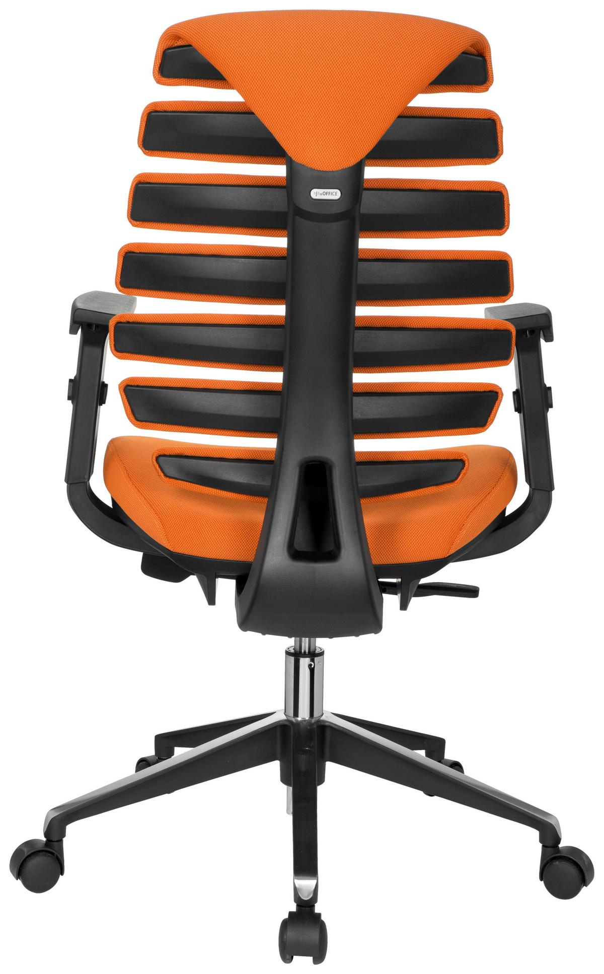 Drehstuhl Ergo Line Ii Orange - Schwarz/Orange, MODERN, Kunststoff/Textil (65/115/50cm) - MID.YOU