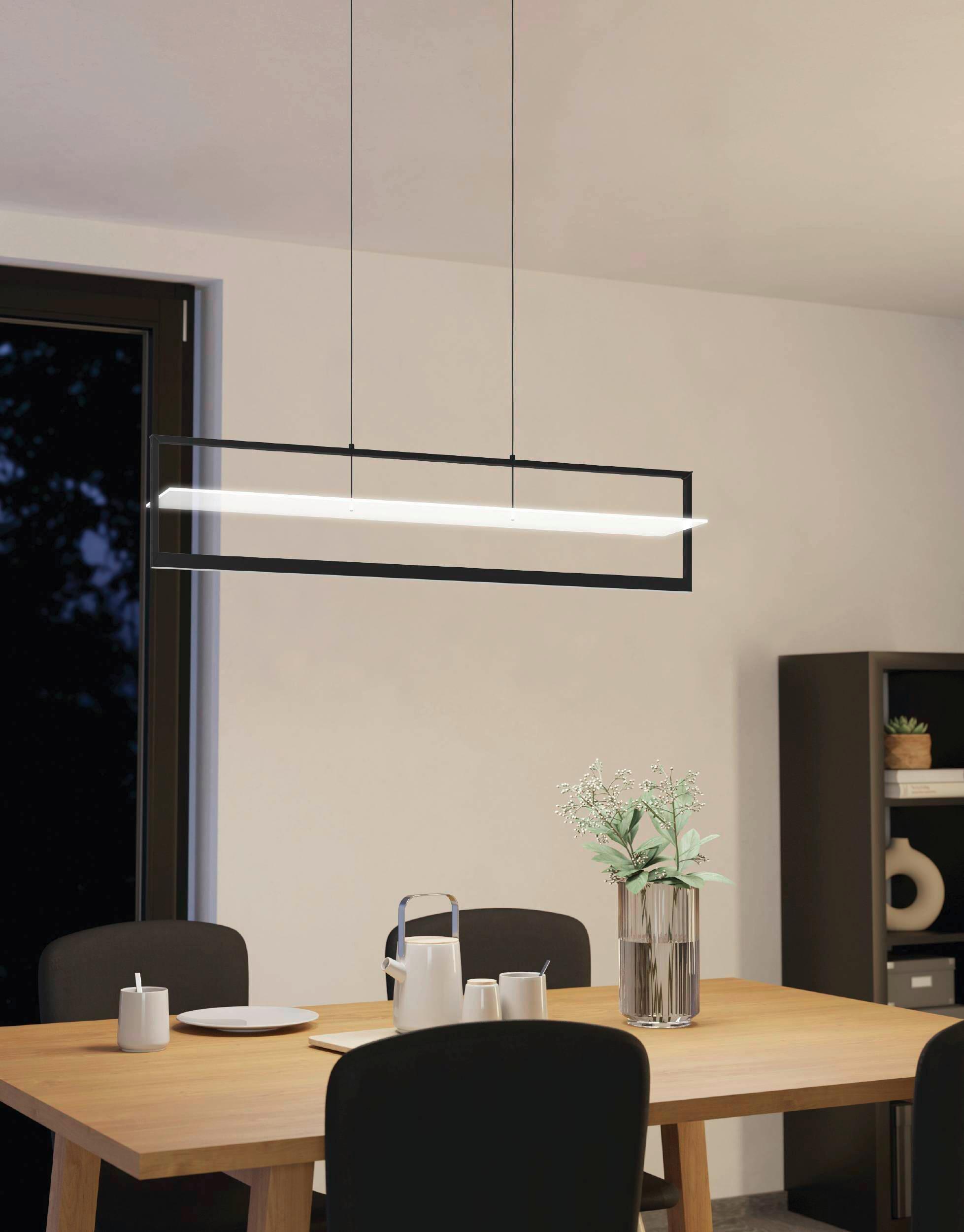 LED-Hängeleuchte 390024 Farneta - Schwarz, Design, Kunststoff/Metall (98/18/150cm) - Eglo