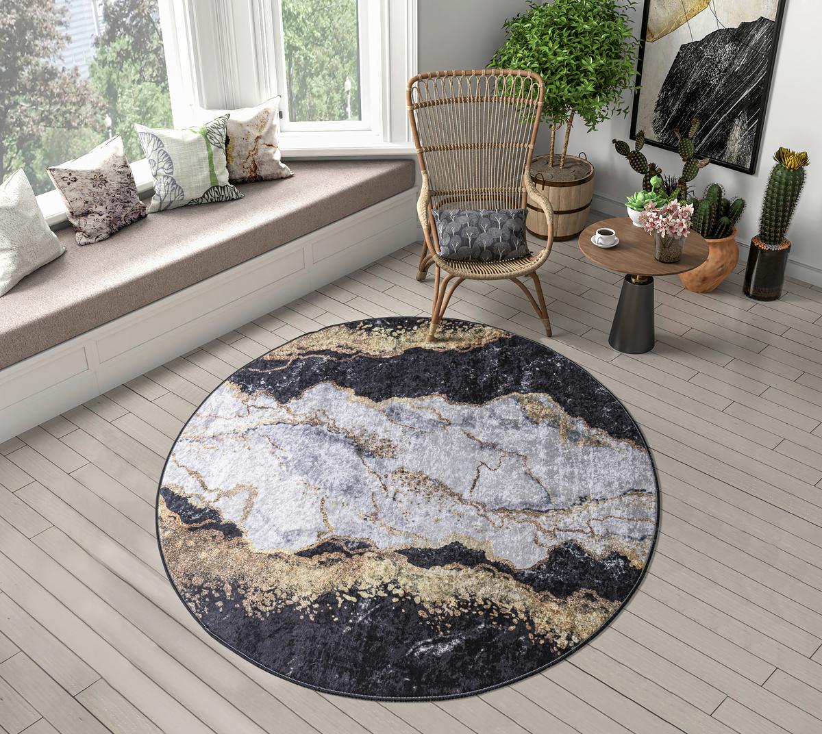 Szőnyeg Zephy Átmérő Kb. 120cm - színes, Basics, textil (120cm) - Luca Bessoni