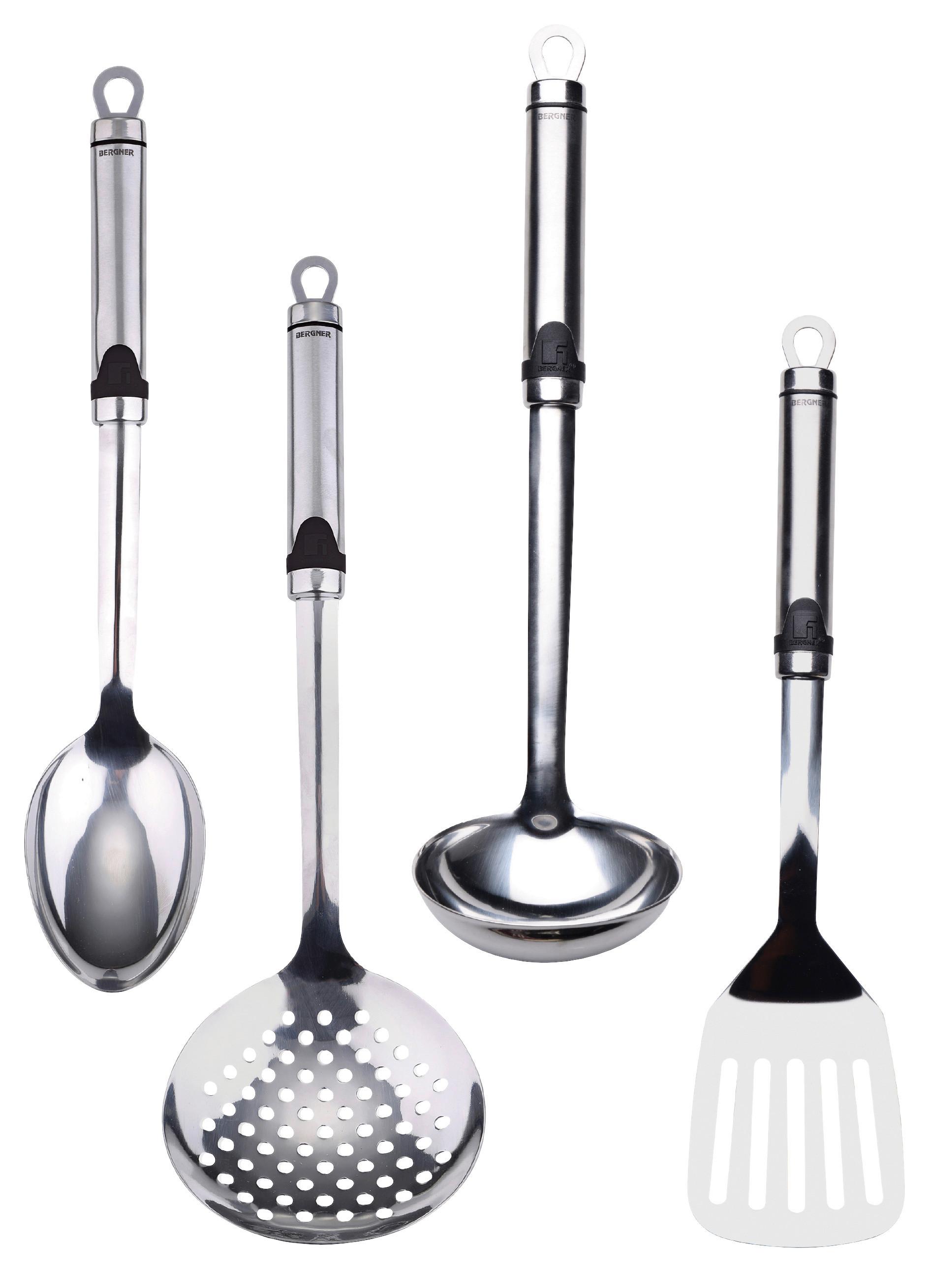 Küchenhelfer Set aus Metall- und Kunststoff Bgit 4-teilig - Edelstahlfarben, Basics, Kunststoff/Metall