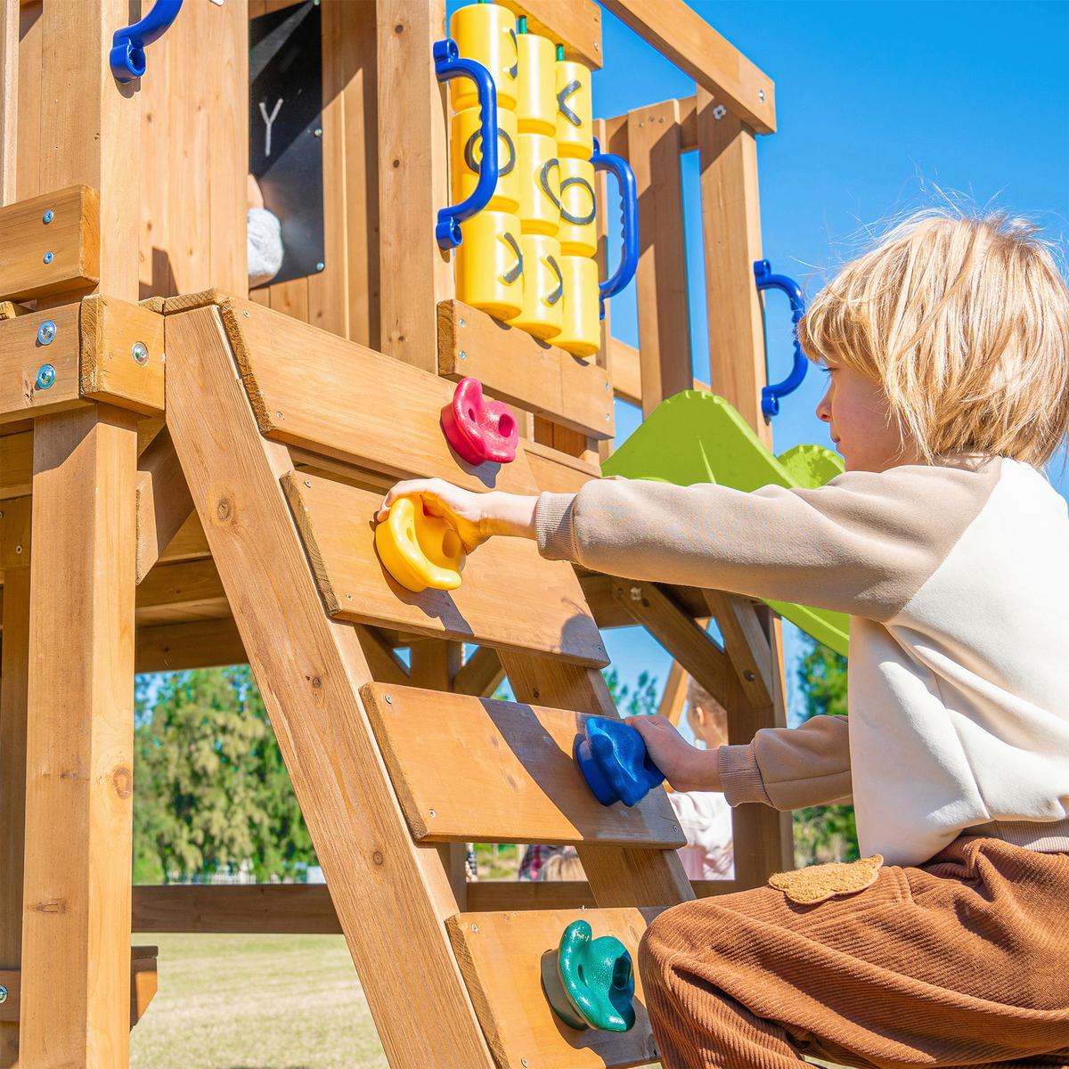 Spielturm mit Rutsche Limegrün - Anthrazit/Limette, Basics, Holz/Kunststoff (435/410/305cm) - Ambia Garden