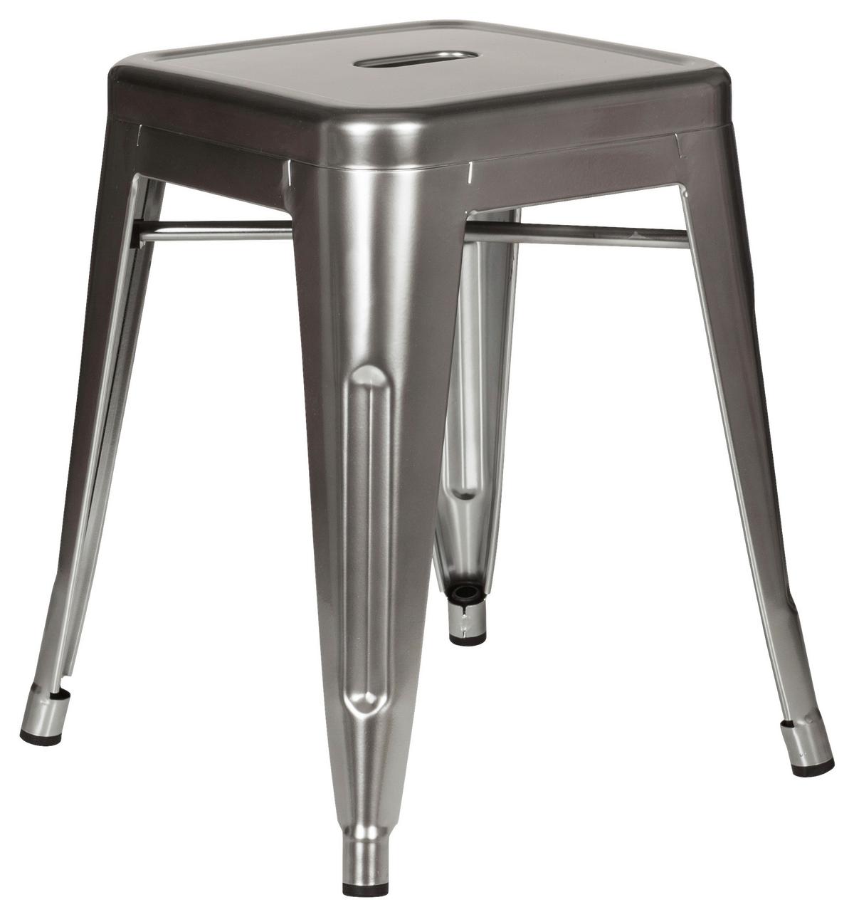 Hocker Vantaggio Stahl Platinfarben H: 46cm Stapelbar - Platinfarben, Basics, Metall (39/46/39cm) - MID.YOU