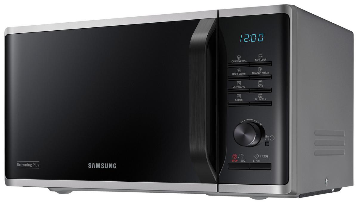 Mikrowelle Schwarz/Silberfarben 1250w - Silberfarben/Schwarz, Basics, Keramik/Kunststoff (49/27,5/39cm) - Samsung