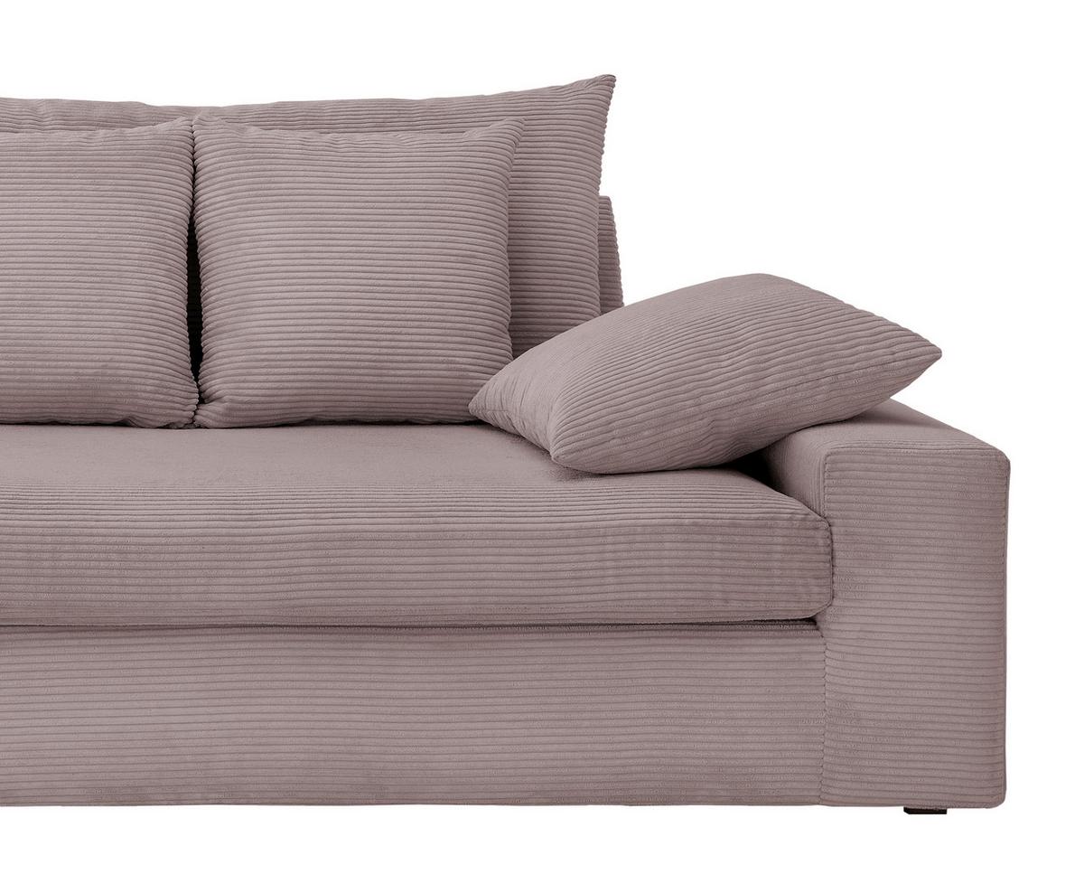 4-Sitzer-Sofa Avellino Rosa - Schwarz/Rosa, MODERN, Textil (308/80/140cm) - Livetastic