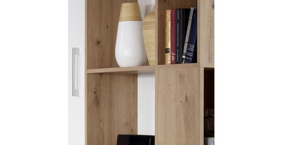 Eckschrank Begehbar mit Regal 120cm Box, Eiche Dekor/Weiß - Eichefarben/Weiß, MODERN, Holzwerkstoff (120/205/150cm) - Ondega