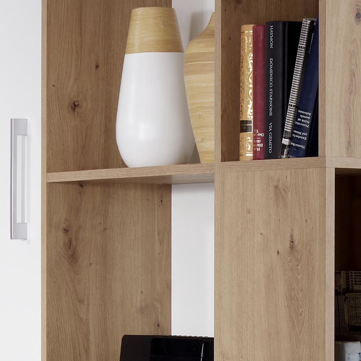Eckschrank Begehbar Mit Regal 120cm Box, Eiche Dekor/weiß - Weiß/Eiche Artisan, MODERN, Holzwerkstoff (120/205/150cm) - Ondega