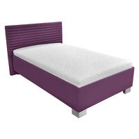 Polsterbett mit Matratze 120x200cm Como, violett - Chromfarben/Violett, Holz/Textil (120/200cm)