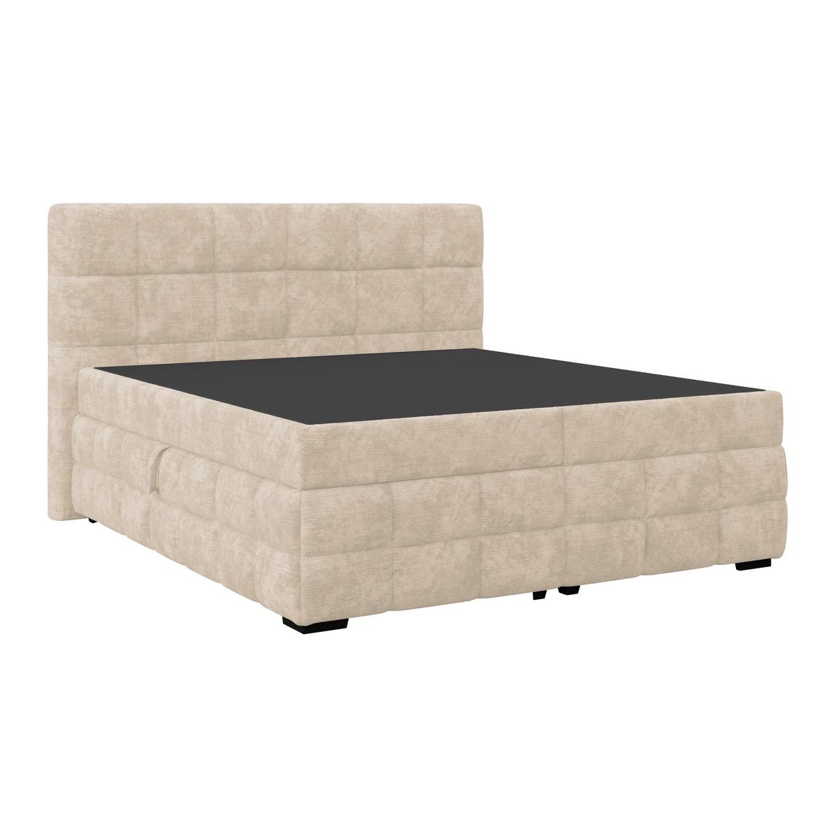 Čalouněná postel VEGA 180x200 cm, bílá - bílá/černá, Trend, dřevo/textil (180/200cm)