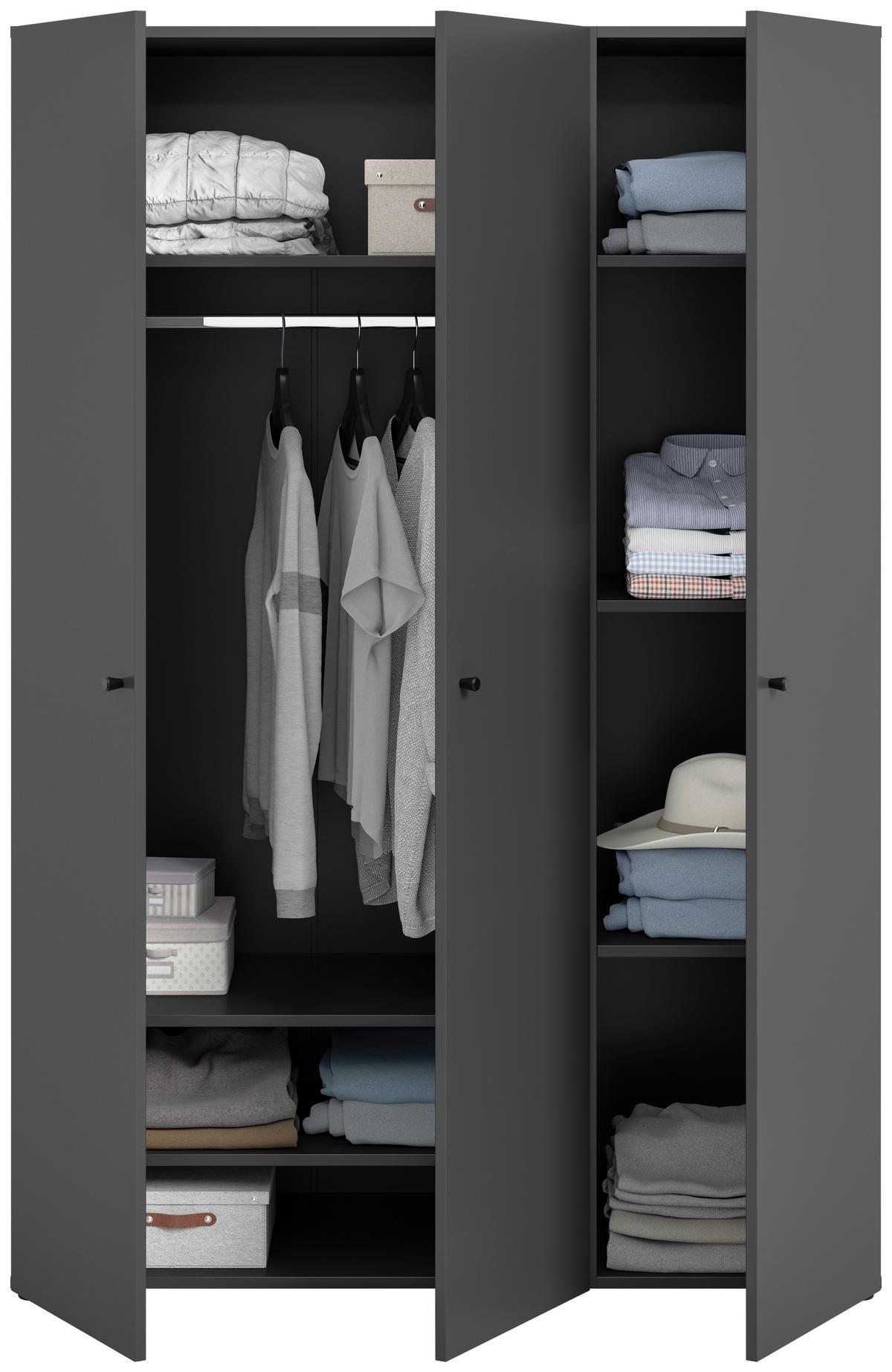 Drehtürenschrank Darwin, Anthrazit B: 120 Cm - Anthrazit, MODERN, Holzwerkstoff (120/176/51cm) - MID.YOU