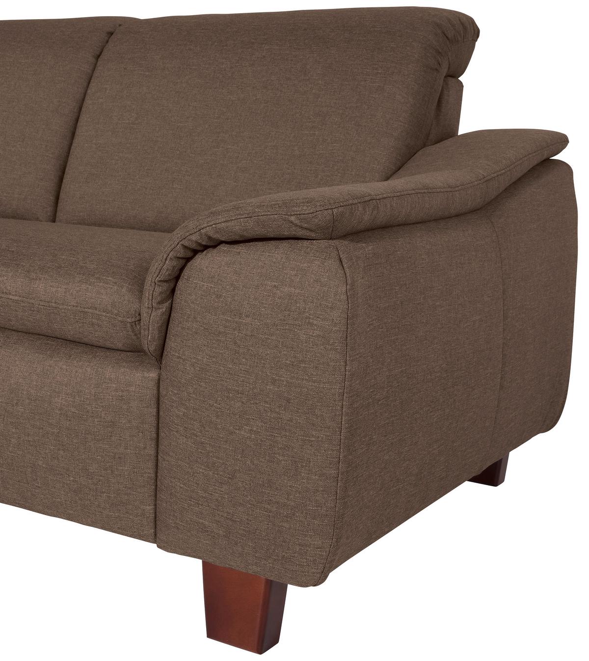 Ecksofa Aaron Sahara Flachgewebe - Nussbaumfarben/Sahara, Design, Textil (247/187cm) - Max Winzer