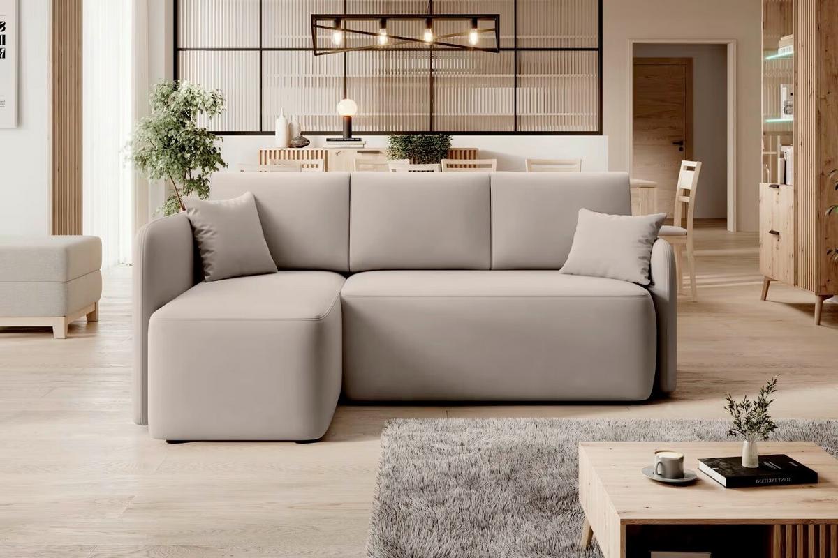 Ecksofa Hadson Beige S: 150x206 cm - Beige/Schwarz, Design, Textil (150/206cm) - MID.YOU