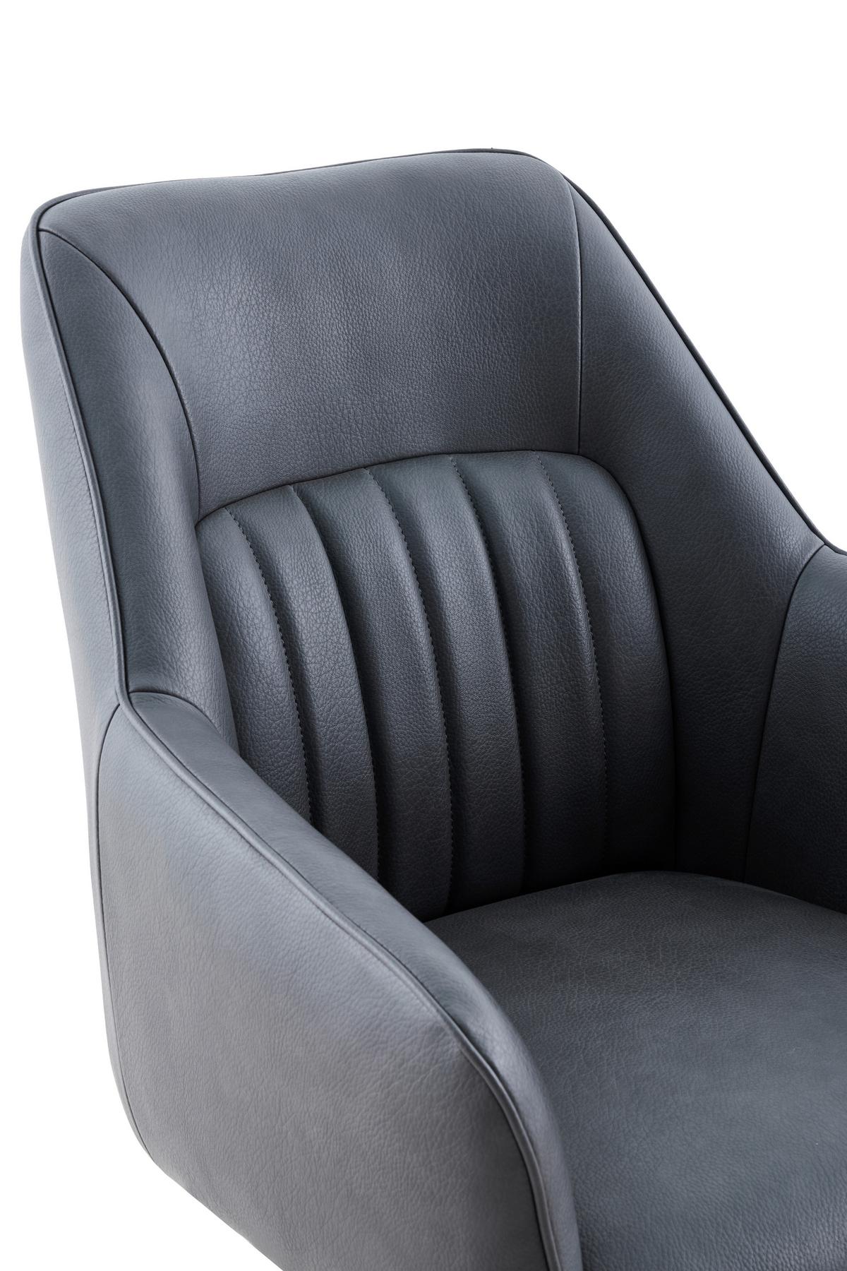 Armlehnstuhl-Set Polina S 2er-Set - Anthrazit/Schwarz, MODERN, Textil/Metall (62/92/67cm) - MID.YOU