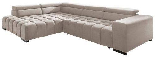 Eckschlafsofa Elias Neu Beige S: 201 cm - Beige/Schwarz, Design, Textil (201/307cm) - Livetastic
