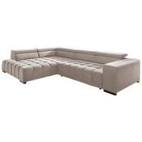 Eckschlafsofa Elias Neu Beige S: 201 cm - Beige/Schwarz, Design, Textil (201/307cm) - Livetastic