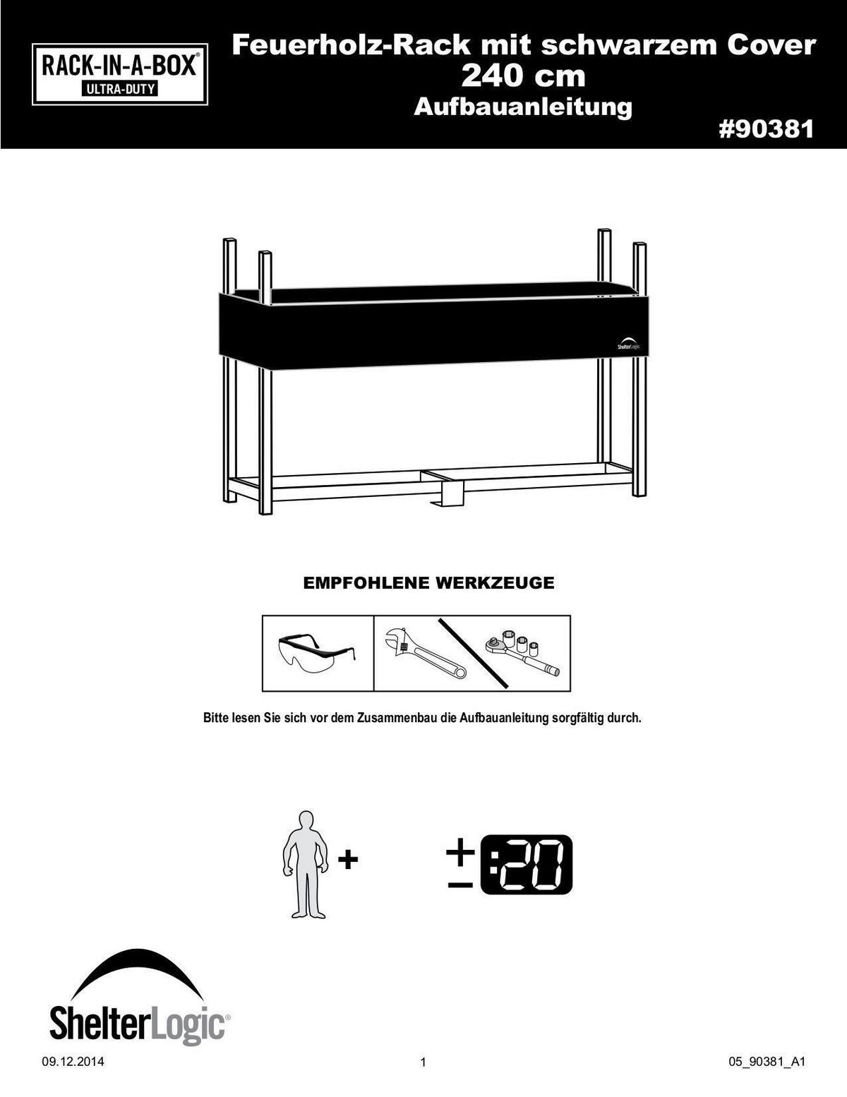 Regál na drevo 239cm - čierna, Basics, kov (239/119/36cm)