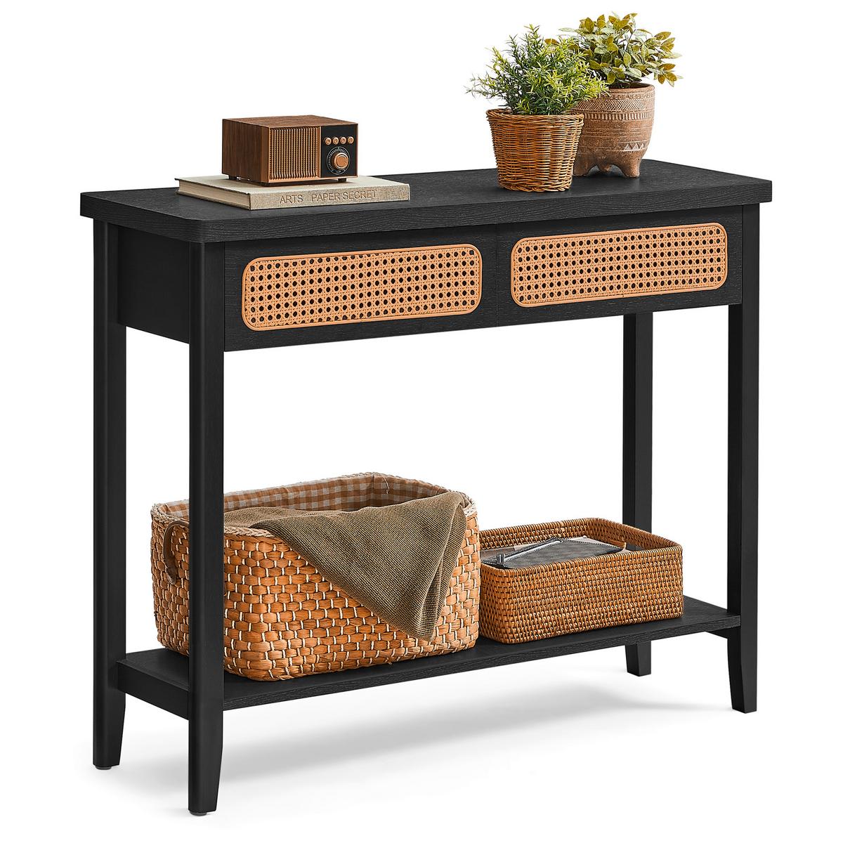 KONSOLE Braun, Schwarz B: 100 cm - Schwarz/Braun, Trend, Holzwerkstoff (100/80/30cm) - MID.YOU