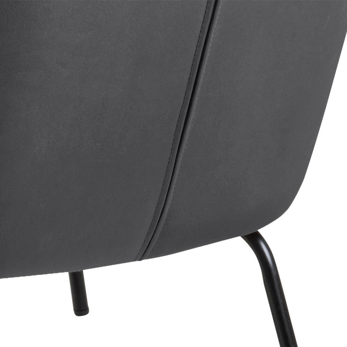 Polsterstuhl Melissa Dunkelgrau Velours - Dunkelgrau/Schwarz, KONVENTIONELL, Textil (75/83/75cm) - Livetastic